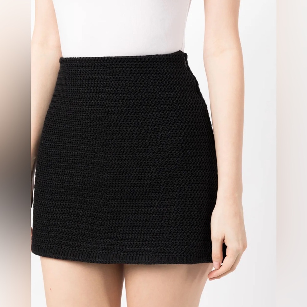 Zara Knit Asymmetrical Black Mini Skirt